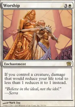 Worship Magic mtg Heavy Play, English 9th Edition x1 - Image 1