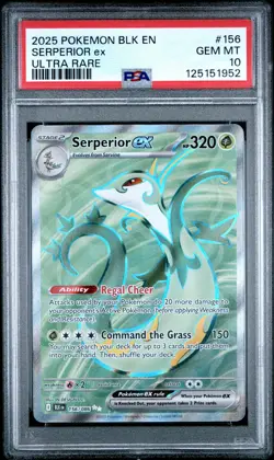 2025 POKEMON BLK EN-BLACK BOLT ULTRA RARE #156 SERPERIOR EX PSA 10 - Image 1
