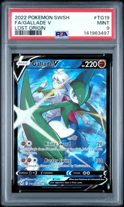 2022 POKEMON SWORD & SHIELD LOST ORIGIN #TG19 FULL ART/GALLADE V PSA 9 - Image 1