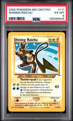 2002 POKEMON NEO DESTINY #111 SHINING RAICHU PSA 6 - Image 1