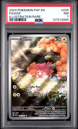 2024 POKEMON PAF EN-PALDEAN FATES ILLUSTRATION RARE #226 PAWMI PSA 7 - Image 1