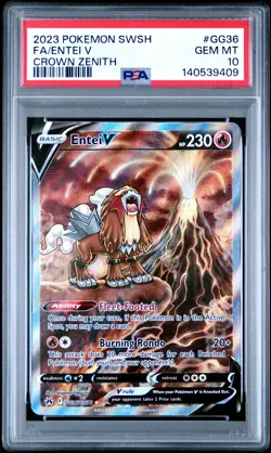 2023 POKEMON SWORD & SHIELD CROWN ZENITH #GG36 FULL ART/ENTEI V PSA 10 - Image 1