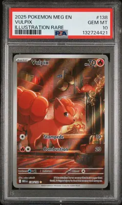 2025 POKEMON MEG EN-MEGA EVOLUTION ILLUSTRATION RARE #138 VULPIX PSA 10 - Image 1