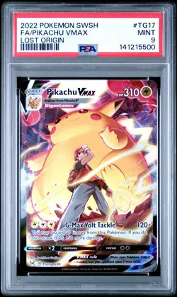 2022 POKEMON SWORD & SHIELD LOST ORIGIN #TG17 FULL ART/PIKACHU VMAX PSA 9 - Image 1