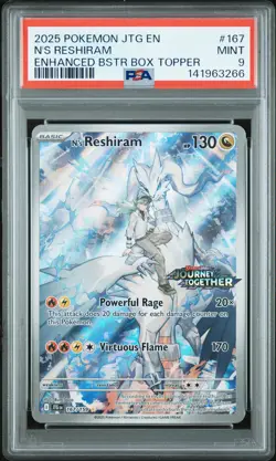 2025 POKEMON JTG EN-JOURNEY TOGETHER #167 N'S RESHIRAM PSA 9 - Image 1