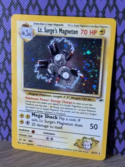 Pokemon TCG Lt. Surge's Magneton 008/132 Gym Heroes Holo Rare SWIRL 🌀 - Image 1