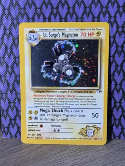 Pokemon TCG Lt. Surge's Magneton 008/132 Gym Heroes Holo Rare SWIRL 🌀 - Image 2