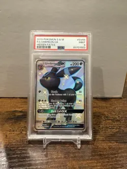 2019 POKEMON SUN & MOON HIDDEN FATES SV69 UMBREON GX SV69/SV94 PSA 9 - Image 1