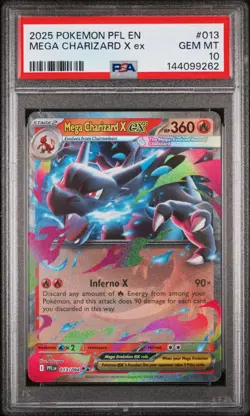 PSA 10 MEGA CHARIZARD X EX 013 DOUBLE RARE 2025 POKEMON PFL EN PHANTASMAL FLAMES - Image 1