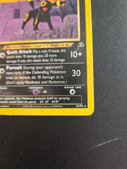 Pokemon: Umbreon #32/75 Rare Non-holo Neo Discovery 2001 Vintage - LP - Image 3