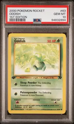 Oddish - 2000 Team Rocket 🔥 1st Edition PSA 10 🔥 GEM Vintage Pokemon B21 - Image 2