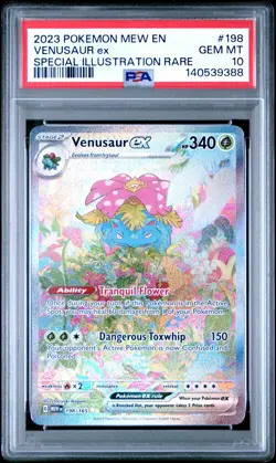 2023 POKEMON MEW EN-151 SPECIAL ILLUSTRATION RARE #198 VENUSAUR EX PSA 10 - Image 1