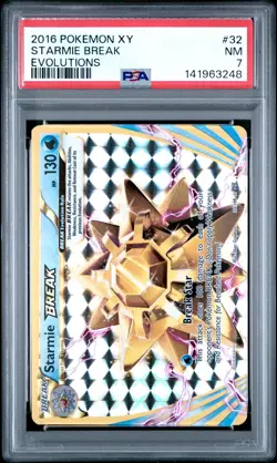 2016 POKEMON XY EVOLUTIONS #32 STARMIE BREAK PSA 7 - Image 1