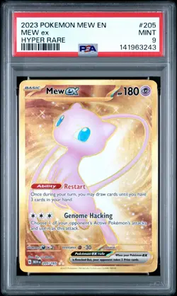 2023 POKEMON MEW EN-151 HYPER RARE #205 MEW EX PSA 9 - Image 1