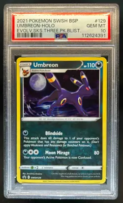 2019-2023 Pokemon SWSH Black Star Promos Umbreon #SWSH129 PSA 10 - Image 1