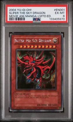 2004 YU-GI-OH! THE MOVIE ANI-MANGA LTD EDITION SLIFER THE SKY DRAGON PSA 6 - Image 1
