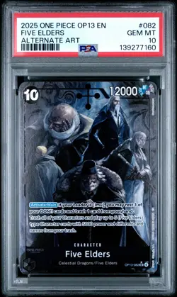 2025 ONE PIECE OP13-CARRYING ON HIS WILL ALTERNATE ART #082 FIVE ELDERS PSA 10 - Image 1