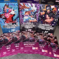 One Piece Card Game: Monkey.D.Luffy (ST25, ST26, ST27) 8 OP-11 Sleeved Boosters - Image 1