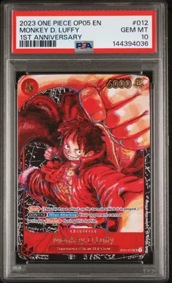 2023 ONE PIECE OP05-AWAKENING OF THE NEW ERA 1ST ANV #012 MONKEY D. LUFFY PSA 10 - Image 1