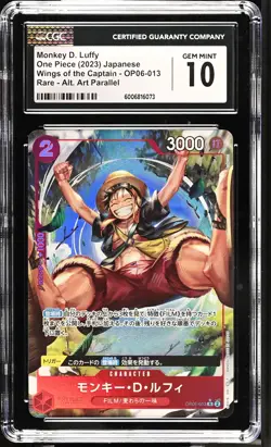 CGC 10 GEM MINT Japanese One Piece 2023 Monkey D. Luffy OP06-013 Alt Art R - Image 1