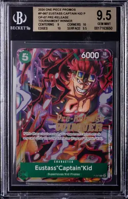 2024 ONE PIECE PROMOS TOURNAMENT WINNER #P-067 EUSTASS "CAPTAIN" KID BGS 9.5 - Image 1