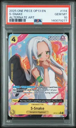 2025 ONE PIECE OP13-CARRYING ON HIS WILL ALTERNATE ART #114 S-SNAKE PSA 10 - Image 1