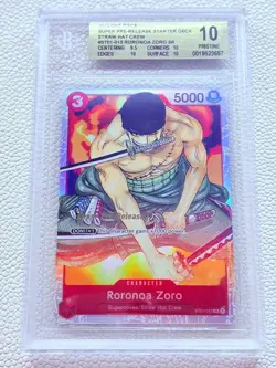 2022 One Piece Roronoa Zoro SUPER PRE-RELEASE ST01-013 SPECIAL RARE BGS 10 - Image 1