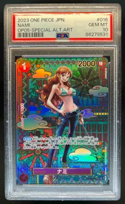 2022 One Piece Romance Dawn Nami Alternate Art Japanese #OP01-016 PSA 10 - Image 1