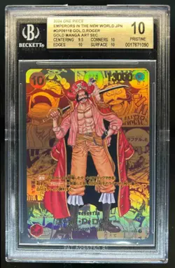 2024 One Piece EONW Japanese Gol D. Roger Gold Manga Art #118 BGS 10 Pristine - Image 1