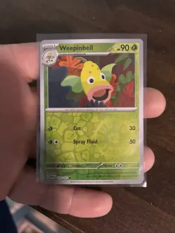 Pokemon TCG Weepinbell Scarlet & Violet 151 Card 070/165 Reverse Holo Common - Image 1