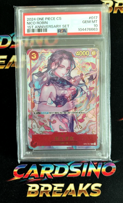 PSA 10 Nico Robin OP01-017 1st Anniversary Set Promo Chinese ONE PIECE Card 2024 - Image 1