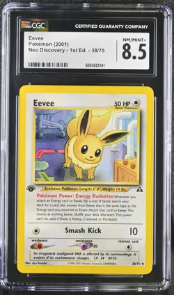 CGC 8.5 Eevee Neo Discovery 1st Edition 38/75 Pokemon Card - Image 1
