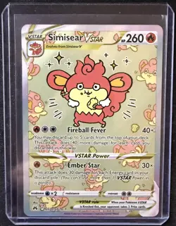 Pokemon Simisear VSTAR GG37/GG70 Crown Zenith Full Art Holo Card - Image 1