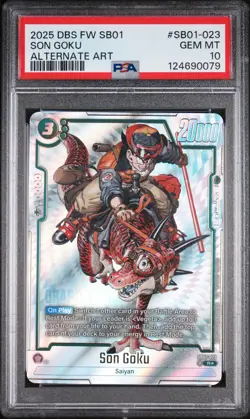 2025 DRAGON BALL SUPER CARD GAME FUSION WORLD MANGA BOOSTER 01 SON GOKU PSA 10 - Image 1