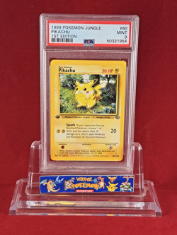 1999 Pokemon 1st Edition Jungle PIKACHU Card #60/64 PSA 9 - Image 1