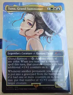 MTG Yuna, Grand Summoner NM EN Borderless Foil PROMO 0001 FINAL FANTASY EDH - Image 1