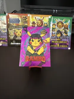 Rambo (Pikachu) #E25 - Pink Holo Box Hit Electric Pikachu Cosplay - Pokemon - Image 1