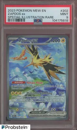 2023 Pokemon Scarlet & Violet Card 151 MEW EN #202/165 Zapdos EX PSA 9 MINT - Image 1