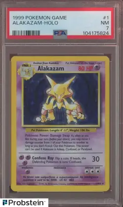 1999 Pokemon Game 31 Alakazam Holo PSA 7 NM - Image 1