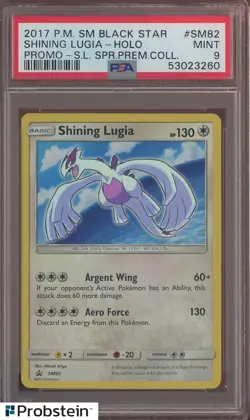 2017 Pokemon SM Black Star Promo Sl Prem Coll SM82 Shining Lugia Holo PSA 9 - Image 1