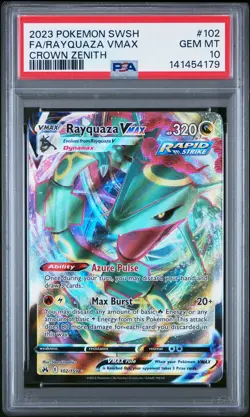 4179 Rayquaza VMAX 2023 Pokemon Sword & Shield Crown Zenith #102 PSA 10 - Image 1