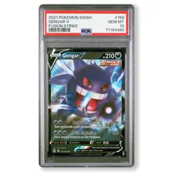 2021 POKEMON SWORD & SHIELD FUSION STRIKE #156 GENGAR V FUSION STRIKE PSA 10 - Image 1