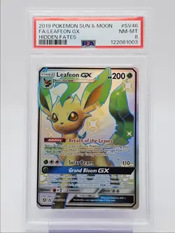 LEAFEON GX 2019 POKEMON SUN & MOON HIDDEN FATES RARE SV46/SV94 PSA 8 Q0004 - Image 1