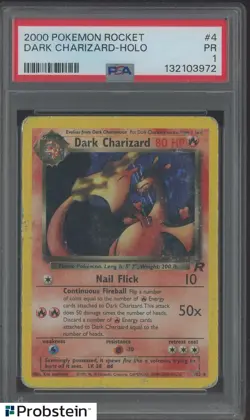 2000 Pokemon Rocket #4 Dark Charizard PSA 1 PR - Image 1