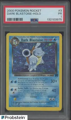 2000 Pokemon Rocket #3 Dark Blastoise Holo PSA 1 PR - Image 1