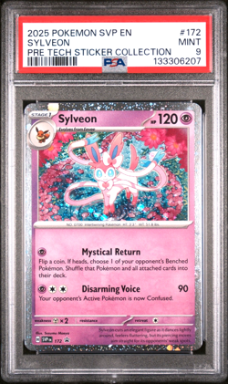 MINT✨ 2025 Pokemon SVP EN SV Black Star Promo Sylveon 172 Tech Sticker PSA 9 - Image 1