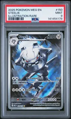 141454178 Steelix 2025 Pokemon Mega Evolution #150 Illustration Rare PSA 9 - Image 1