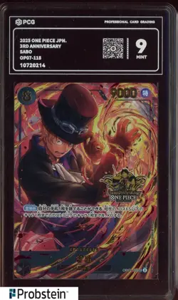 2025 One Piece Japanese 3rd Anniversary OP07-118 Sabo PCG 9 MINT - Image 1