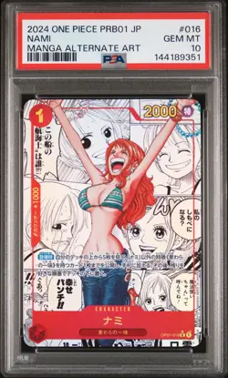 2024 ONE PIECE JAPANESE PRB01-PREMIUM BOOSTER MANGA ALT ART NAMI PSA 10 - Image 1