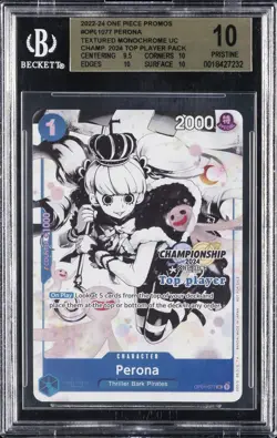 2022 ONE PIECE CHAMP 2024 TOP PLAYER PROMOS #OP01077 PERONA BGS 10 - Image 1